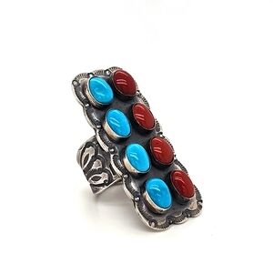 GREG PERRY | sleeping beauty turquoise & spiny oyster sterling silver ring